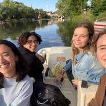 riding the pedalo boat